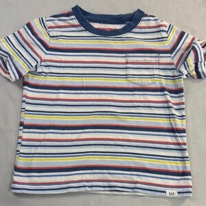 GAP Kids Colourful Striped Short Sleeve Tee with pocket